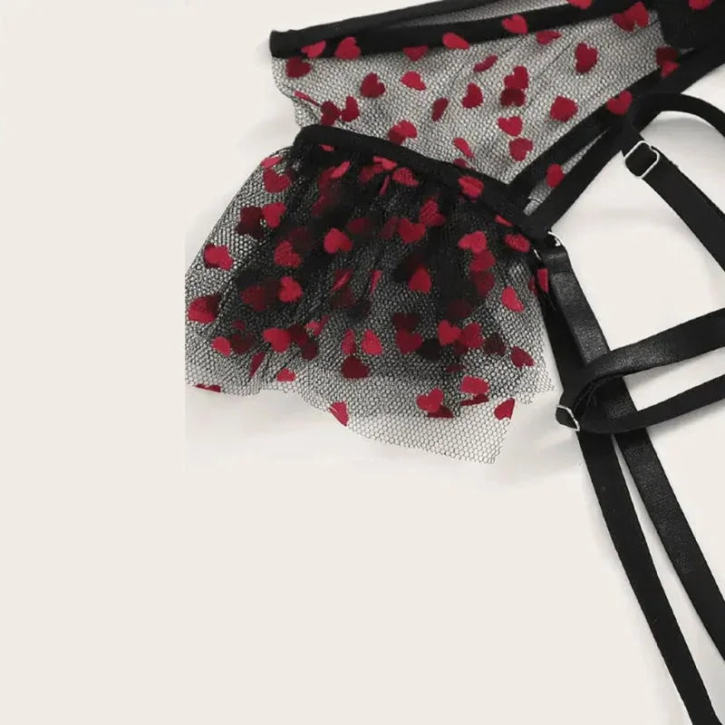 3-elementowy komplet bielizny z motywem serduszek