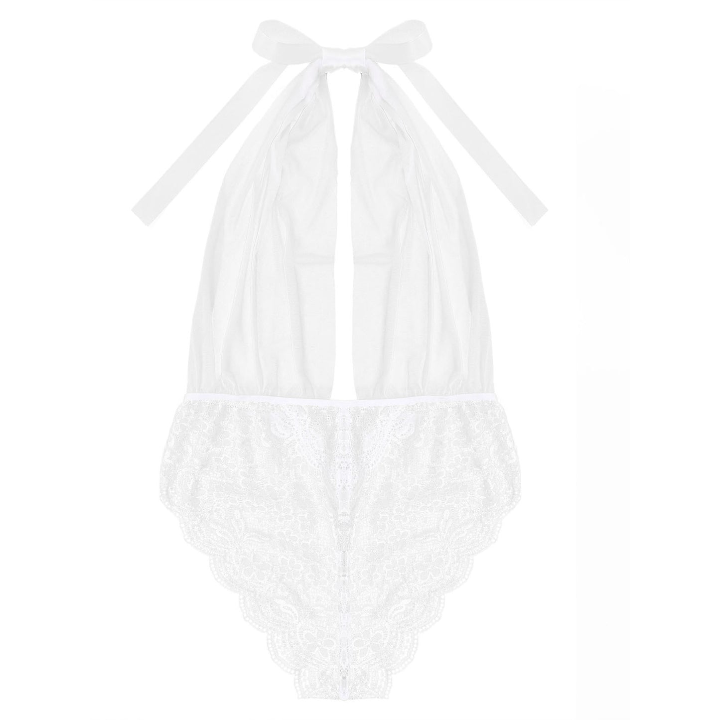 Body koronkowe z wiązaniem na szyi