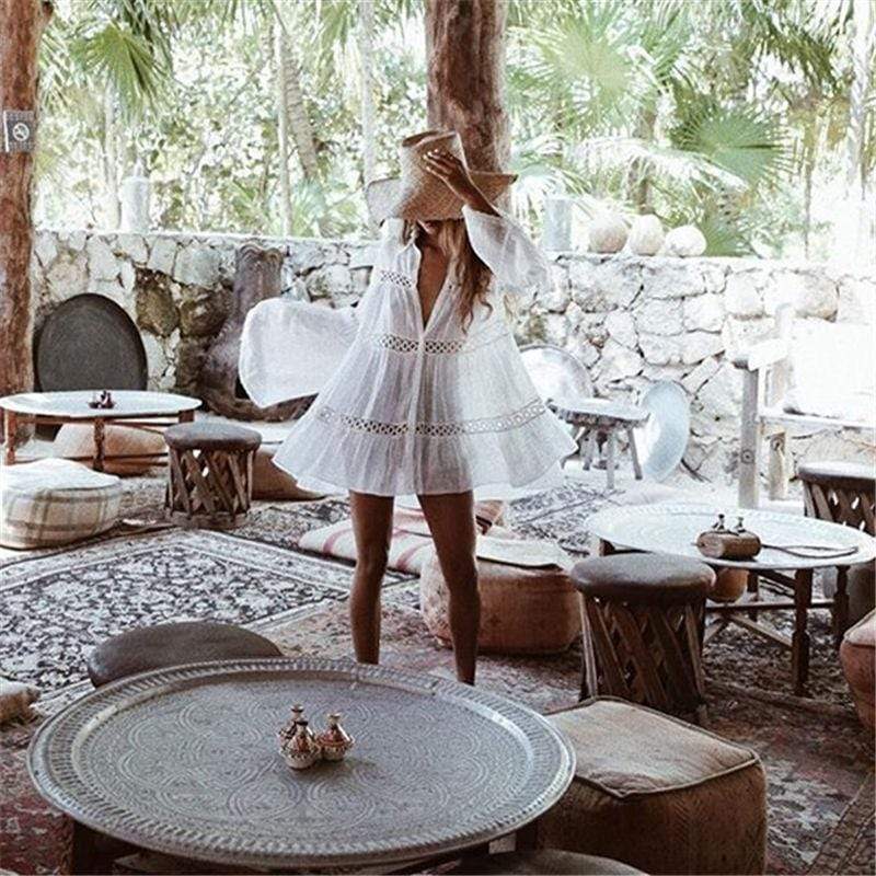 Suknia plażowa pareo o luźnym kroju