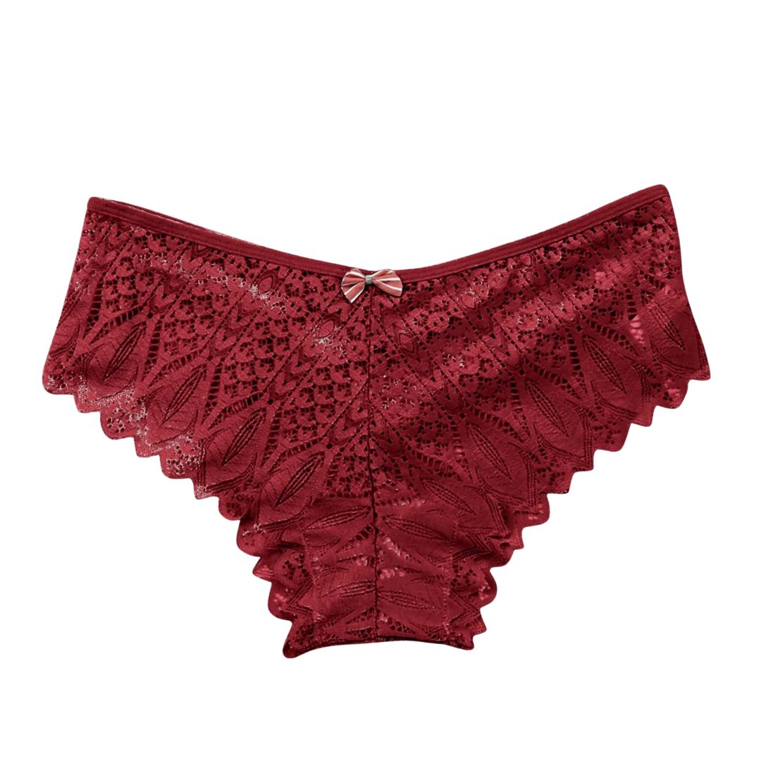 Koronkowe majtki z ozdobnymi paskami