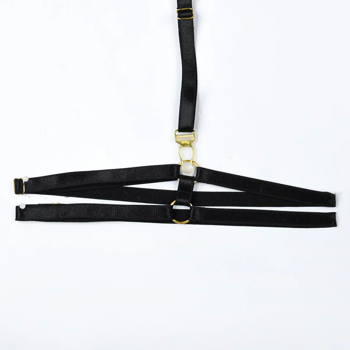 Skórzany komplet bielizny z regulowanymi elementami