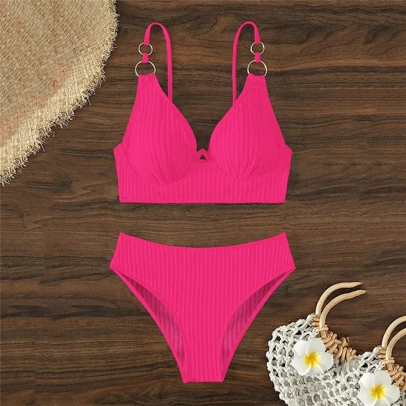 Strój kąpielowy dwuczęściowy z wysokim staniem