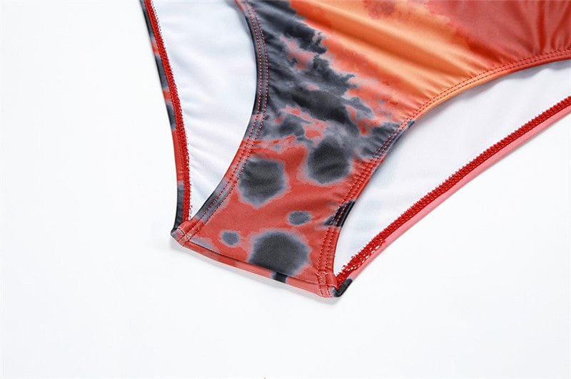 Dwuczęściowy strój kąpielowy z wysokim stanem