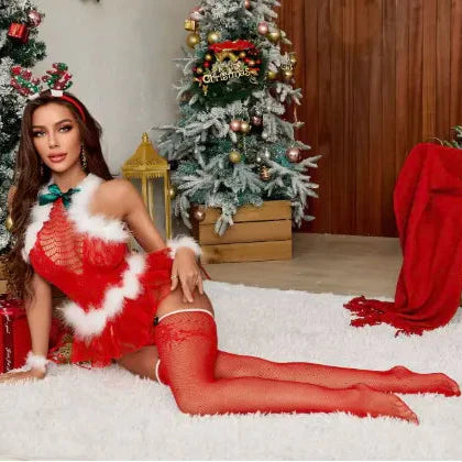 Zmysłowe body świąteczne z siateczką