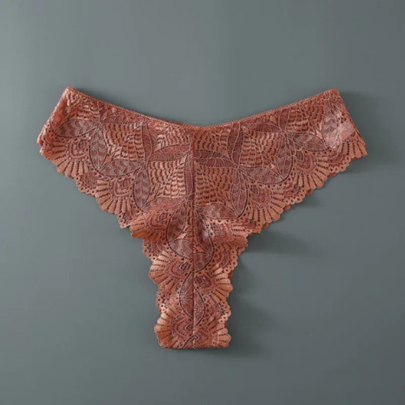 Brązowy Koronkowe majtki w dużych rozmiarach - 3 pak