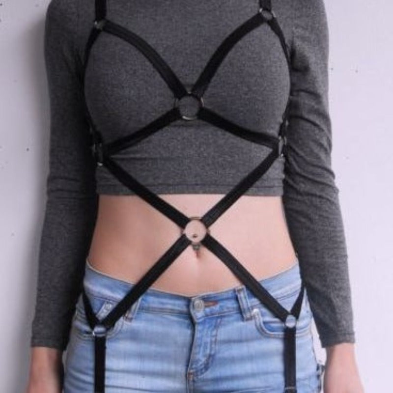 Czarny Uniwersalny harness na całe ciało