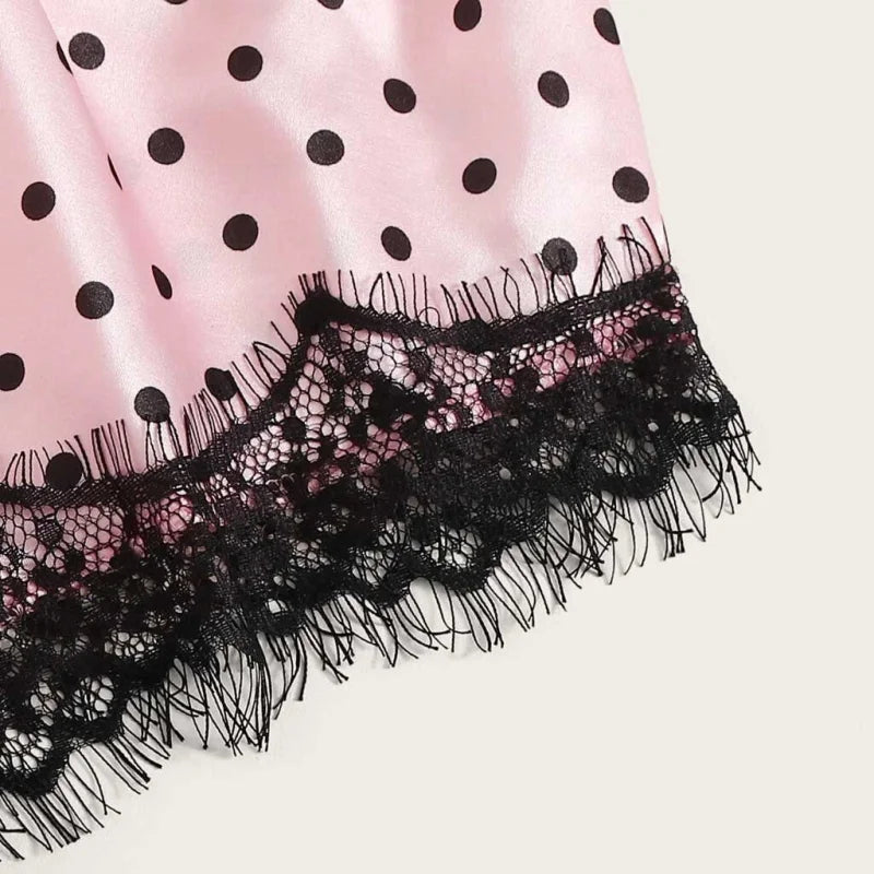 Jednoczęściowa piżama damska w kropki