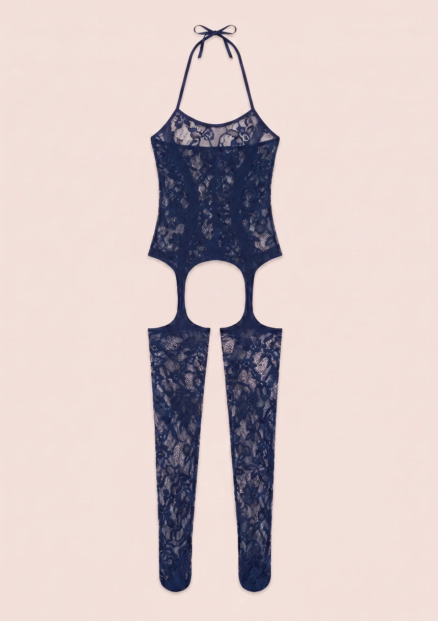 Bodystocking połączony z pończochami
