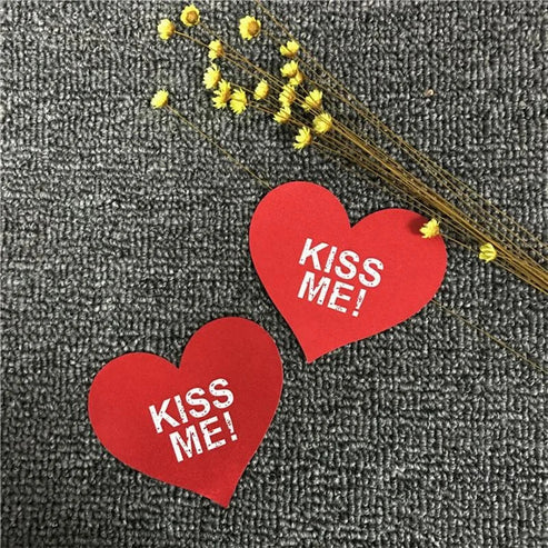 Naklejki na sutki z napisem ’Kiss me’ - Czerwony / Uniwersalny