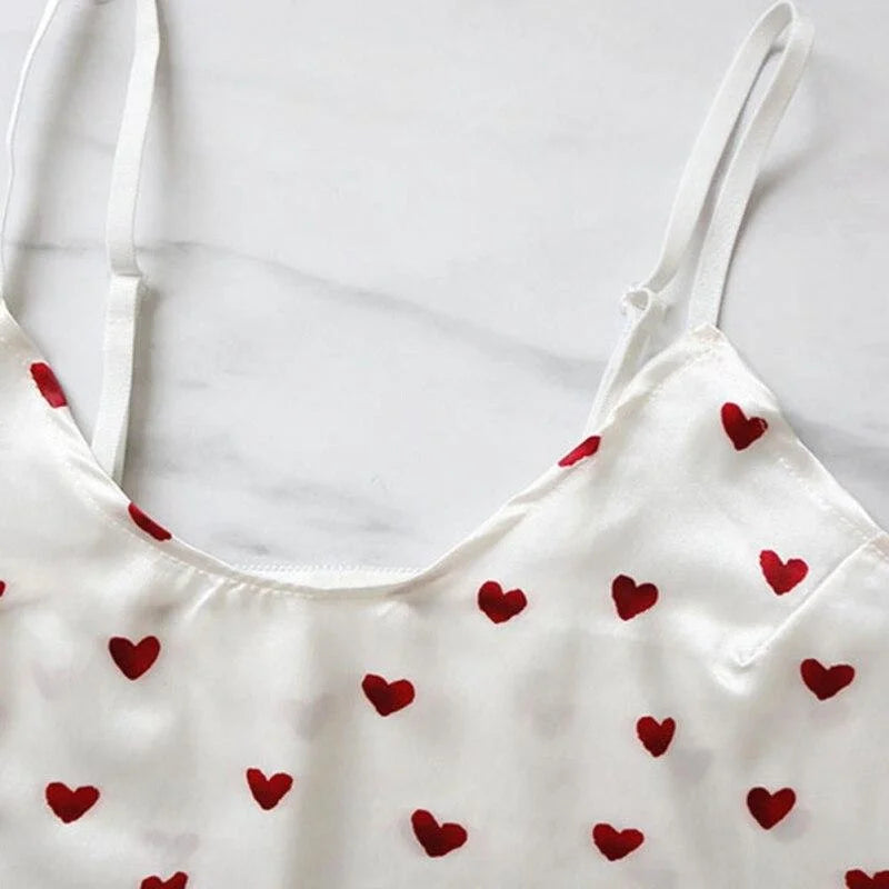 Piżama damska w serduszka