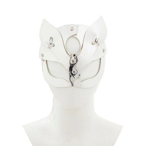 Połyskująca maska z kocimi uszami - Srebrny / Uniwersalny