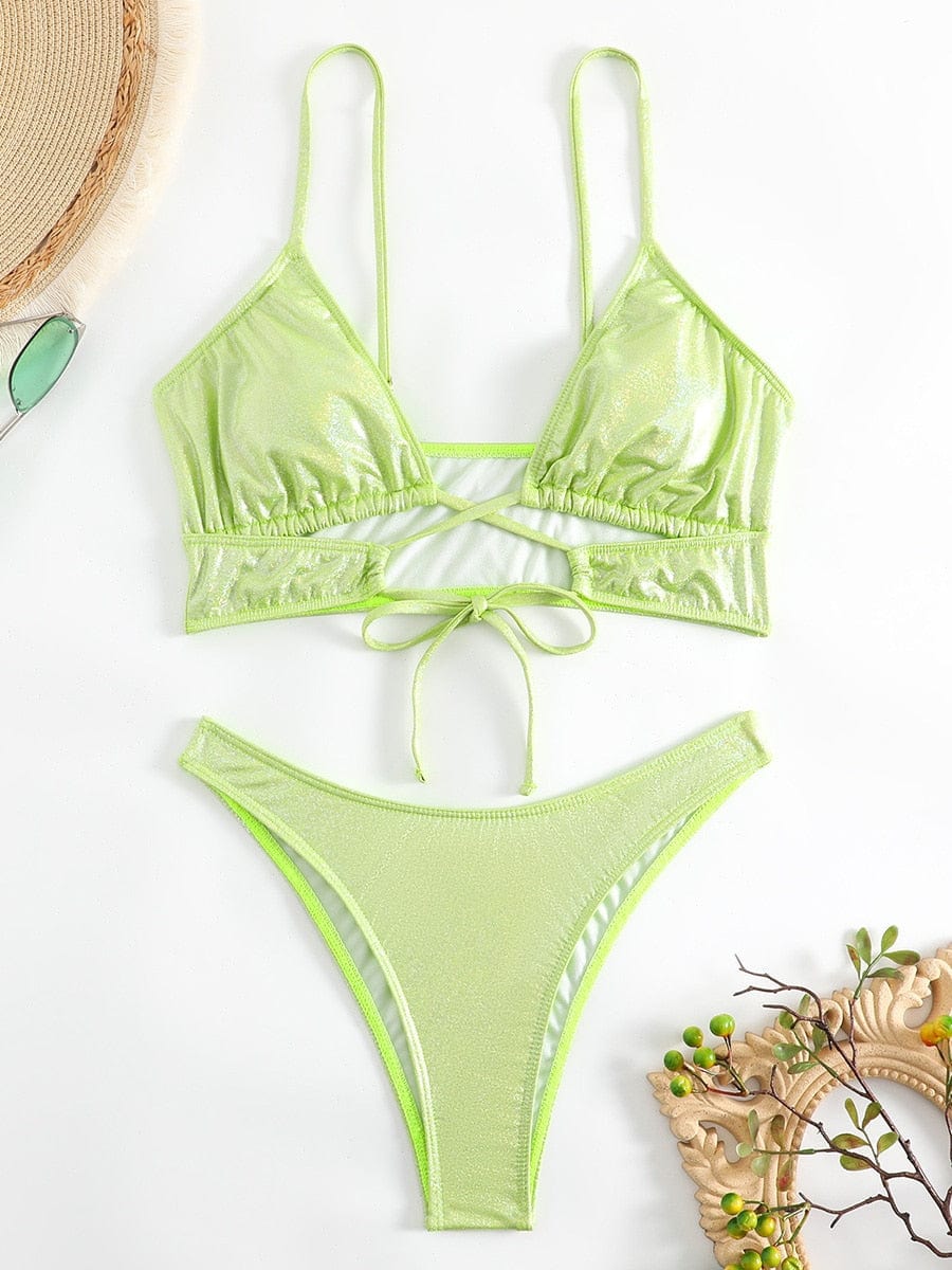 Komplet bikini z wysokim stanem