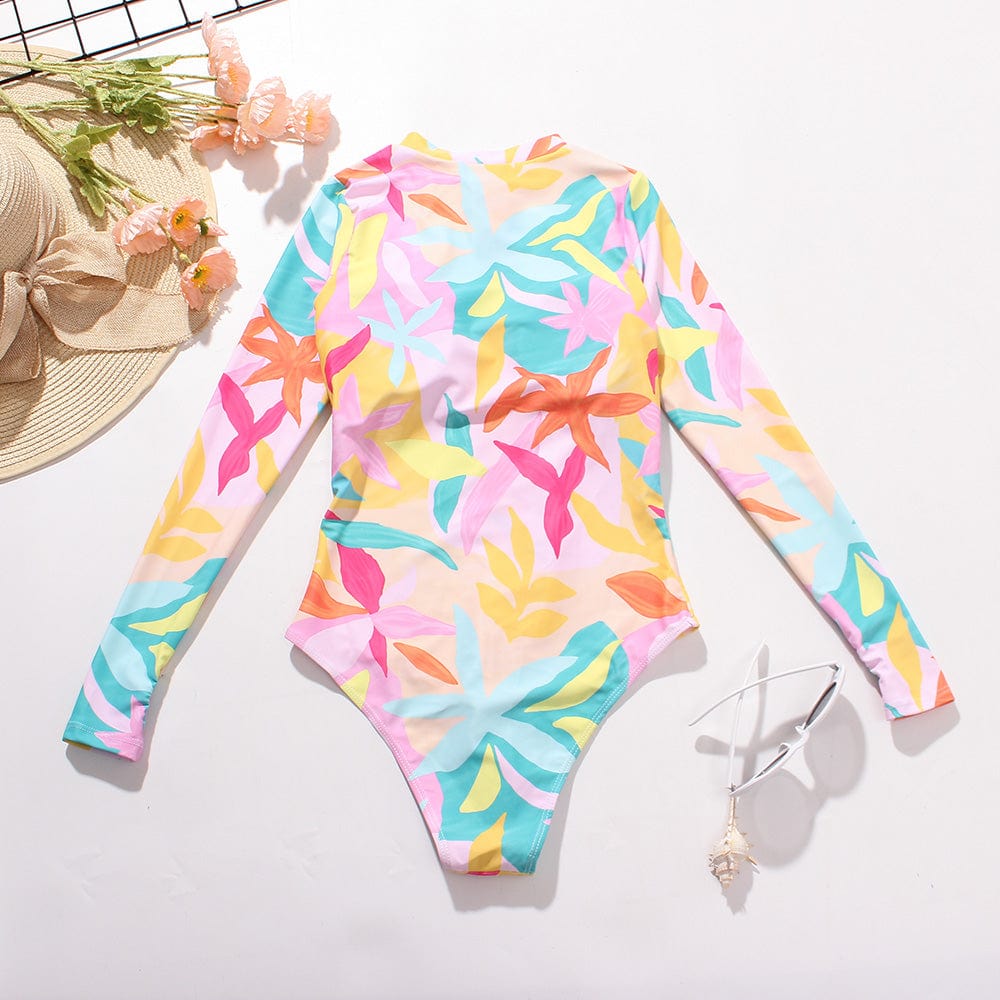 Jednoczęściowy strój kąpielowy z wysokim stanem