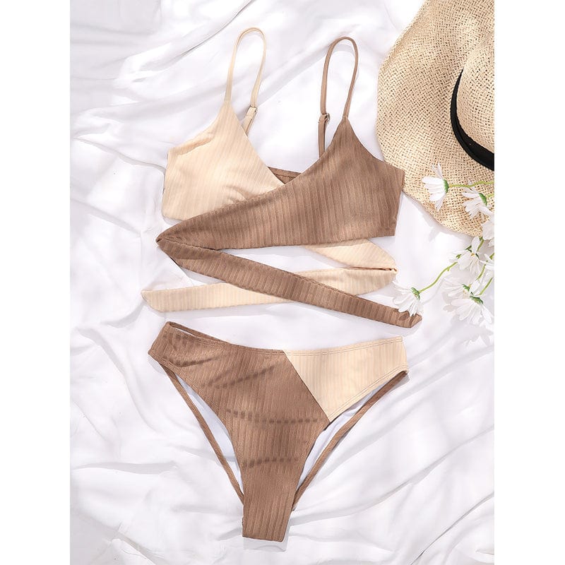 Dwuczęściowe bikini z wysokim stanem