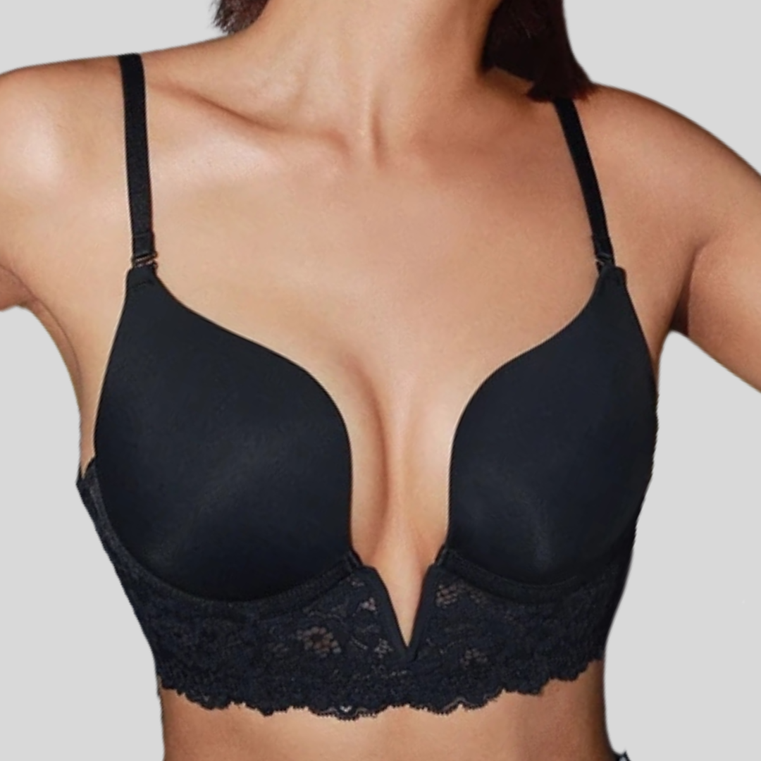 Biustonosz modelujący z głębokim dekoltem w literę V