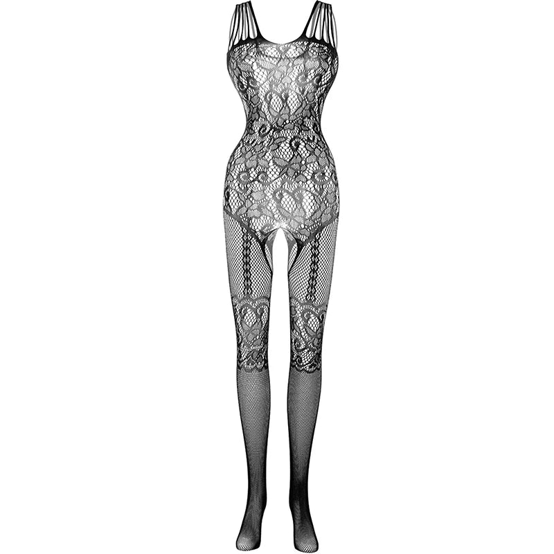 Bodystocking z ozdobnymi ramiączkami