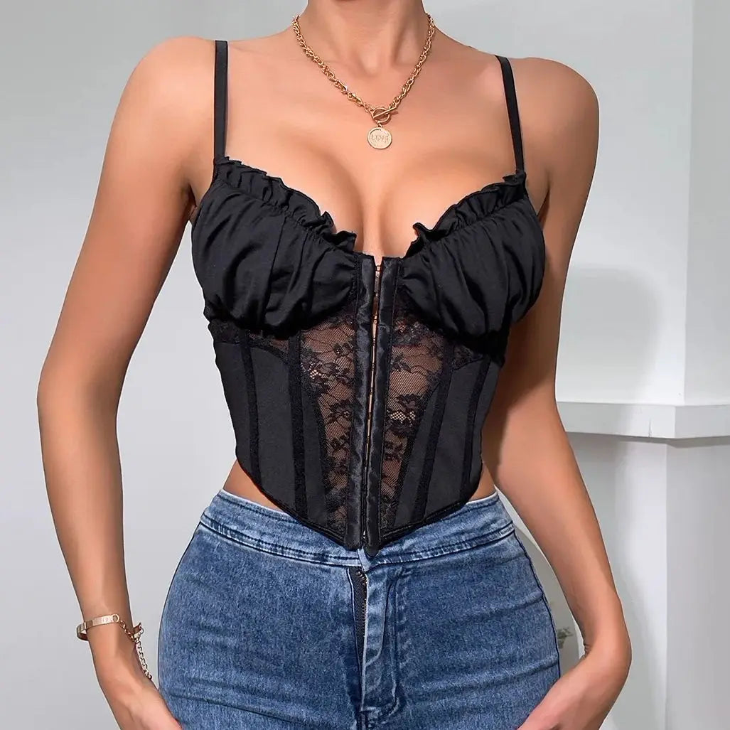 Prześwitujący biustonosz z zapięciem z przodu