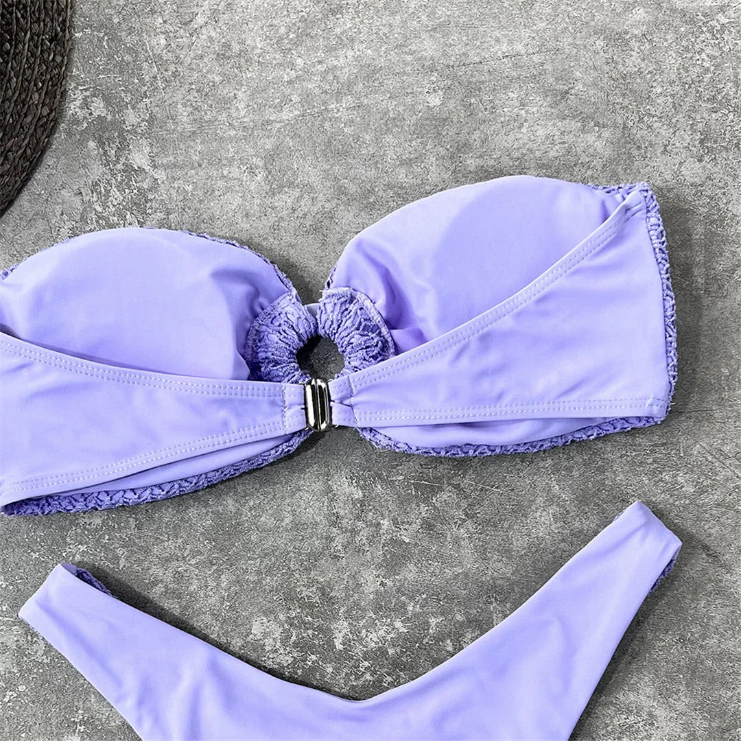 Dwuczęściowy strój kąpielowy bez ramiączek