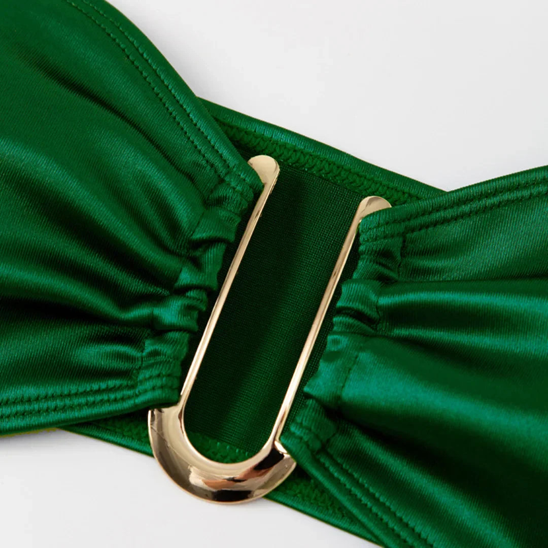 Dwuczęściowy strój kąpielowy bez ramiączek z regulowanymi gąbeczkami