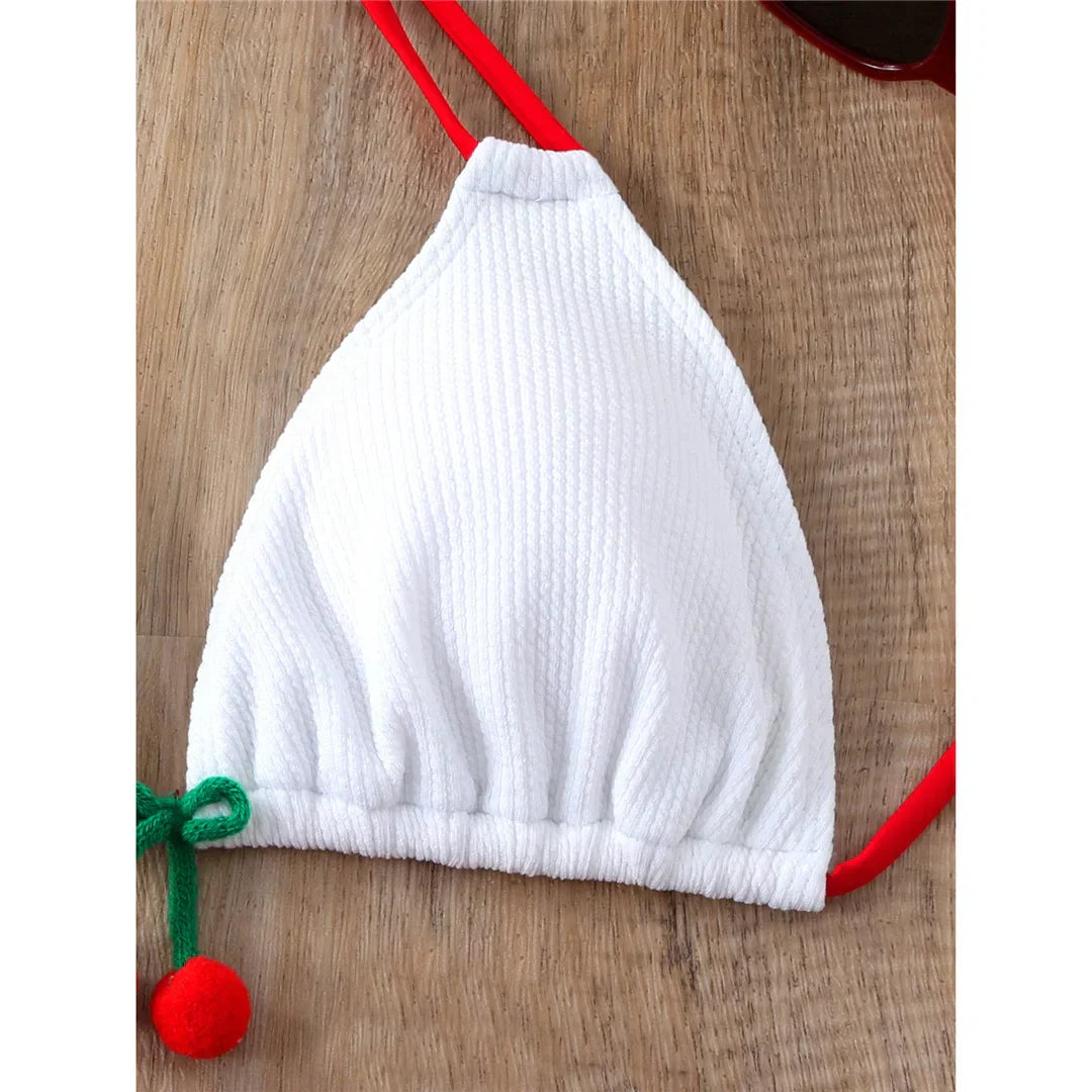 Dwuczęściowy strój kąpielowy z ozdobną wisienką