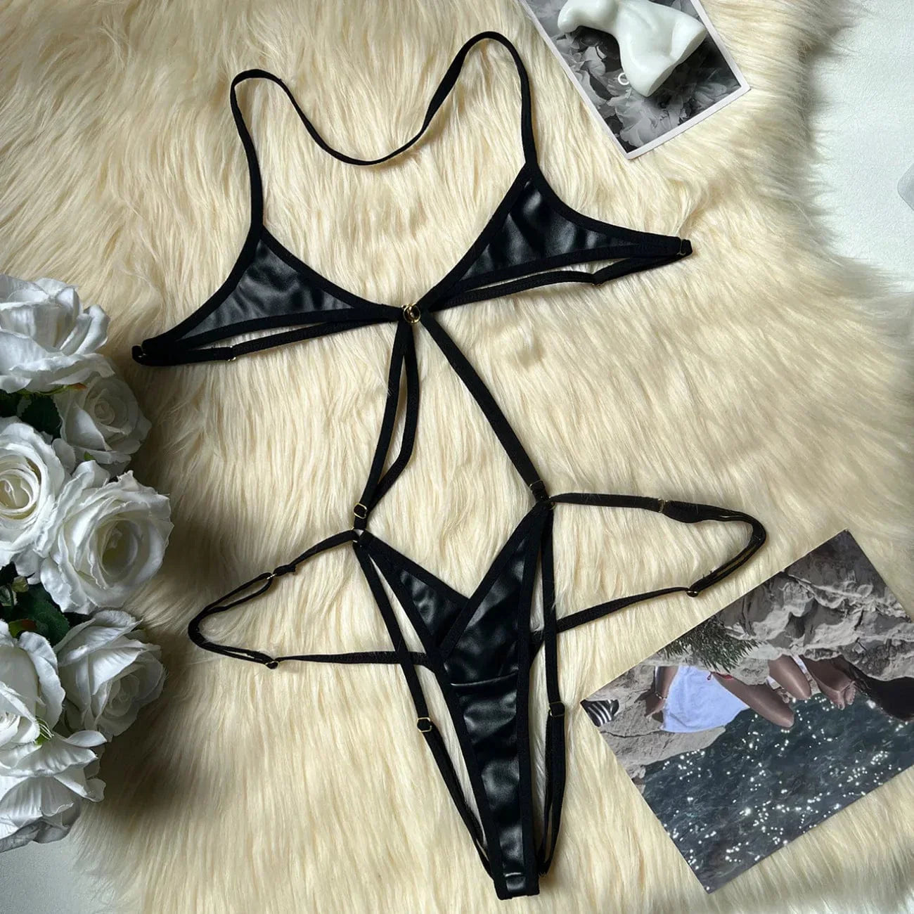 Komplet bielizny nocnej z balkonetką