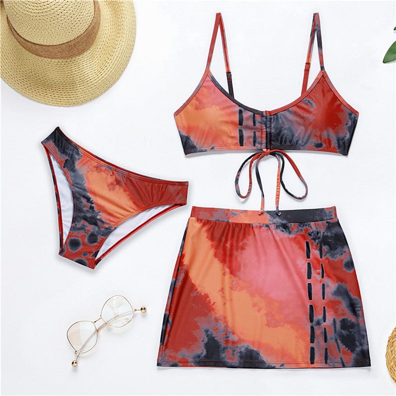 Dwuczęściowy strój kąpielowy z wysokim stanem