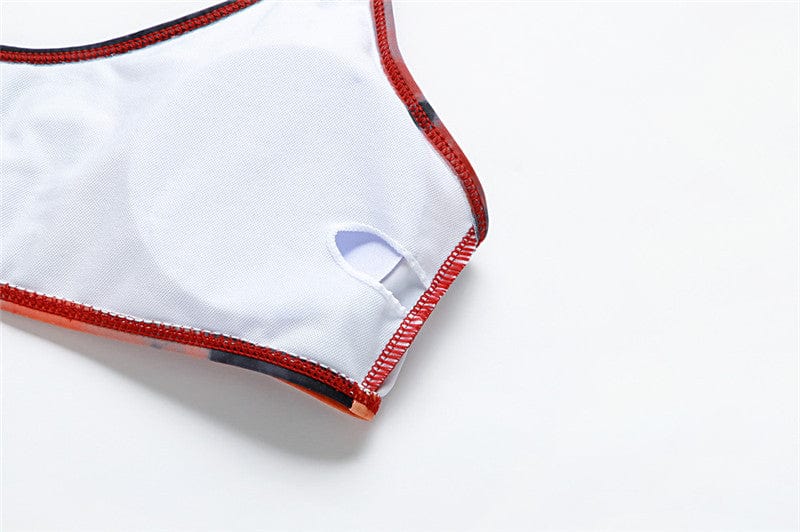 Dwuczęściowy strój kąpielowy z wysokim stanem