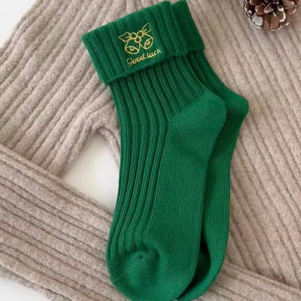 Świąteczne skarpetki z haftem