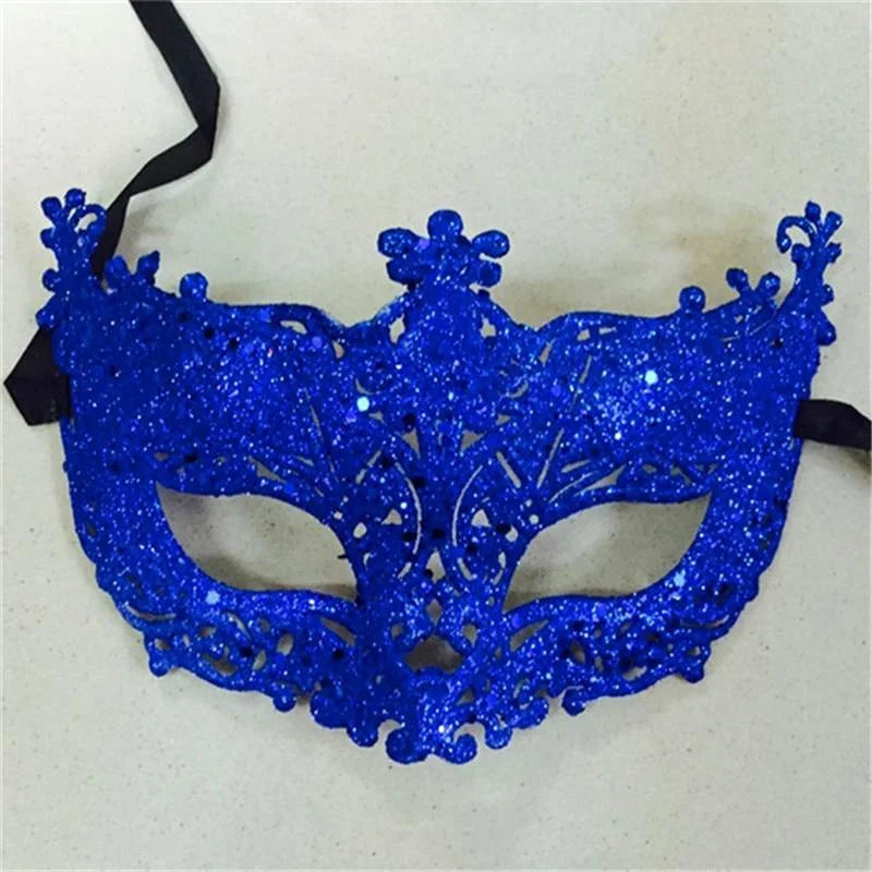 Brokatowa maska - Niebieski / Uniwersalny