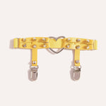 Harness na udo z kolcami - Żółty / Uniwersalny