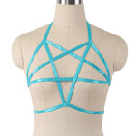 Kolorowy harness do biustonosza - Niebieski / Uniwersalny