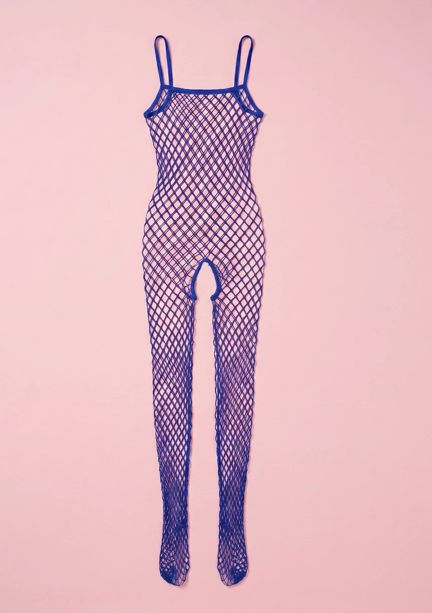 Siateczkowe bodystocking z ramiączkami