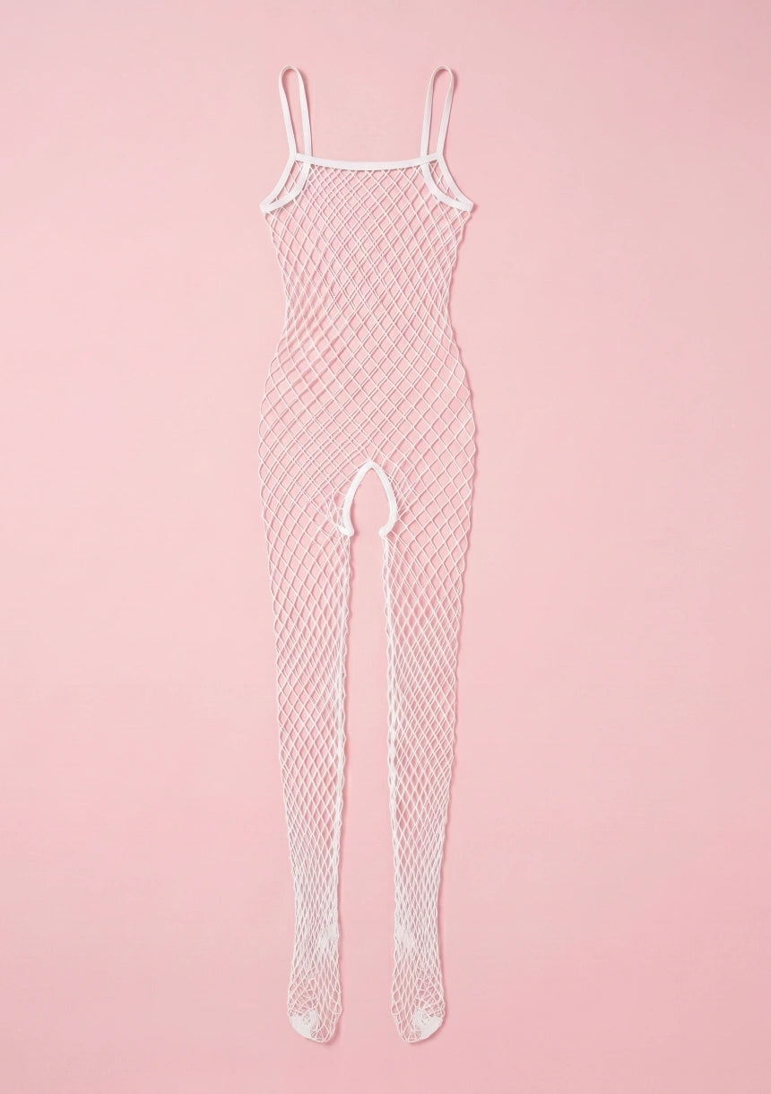 Siateczkowe bodystocking z ramiączkami