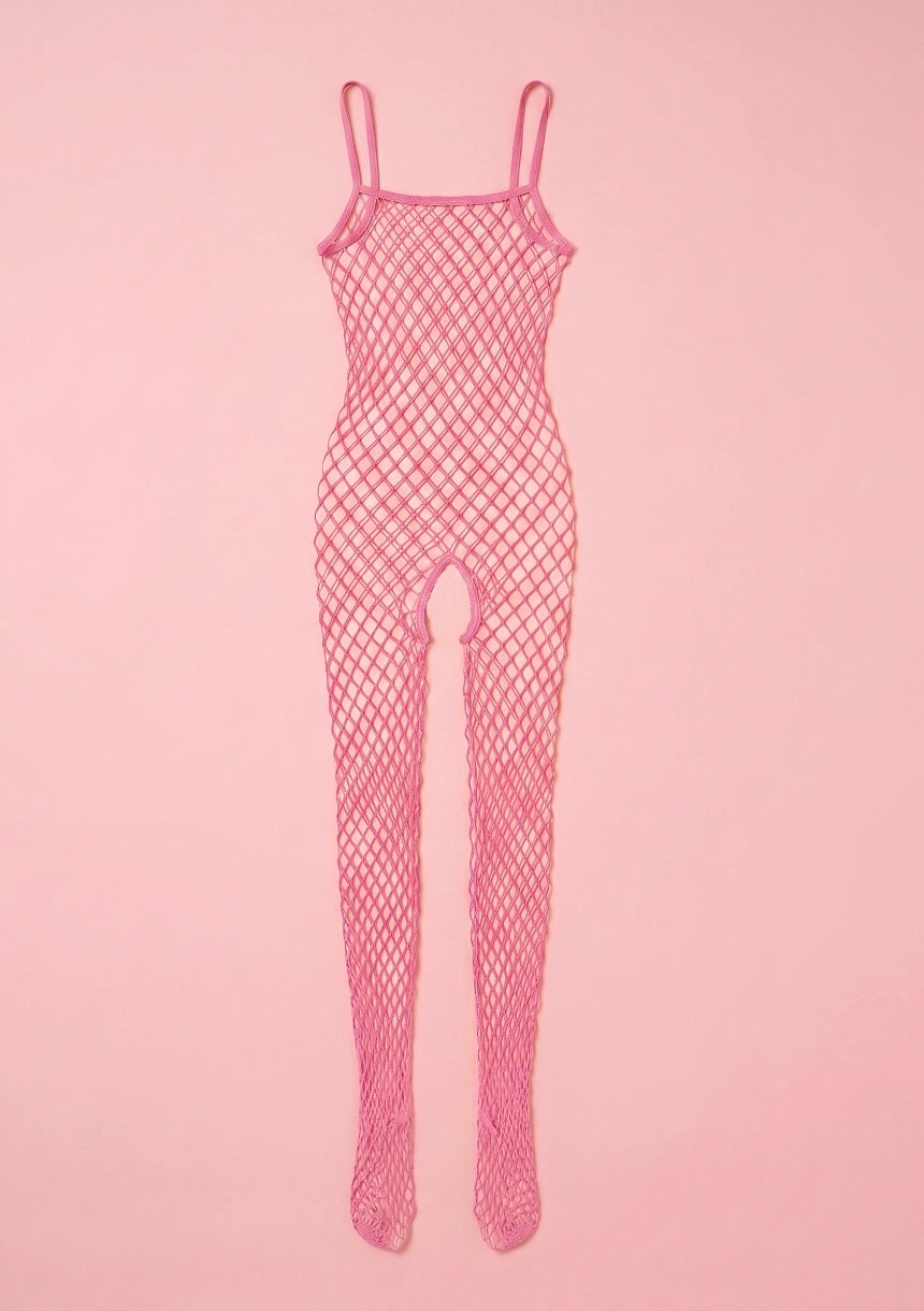 Siateczkowe bodystocking z ramiączkami