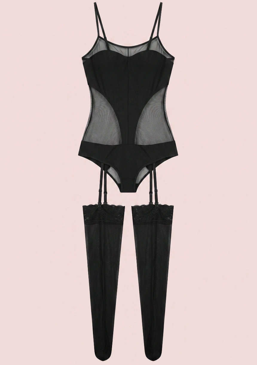 Koronkowe bodystocking