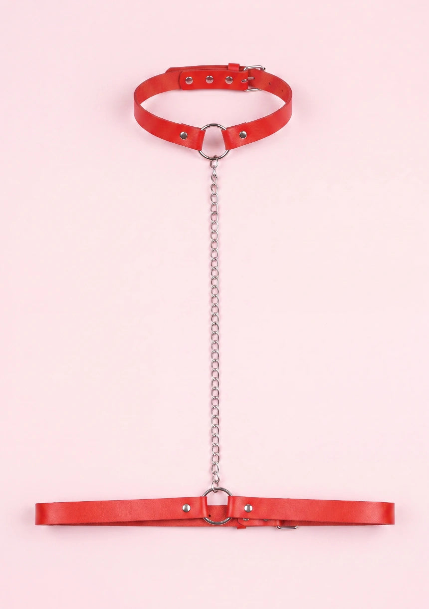 Harness na biust z chokerem