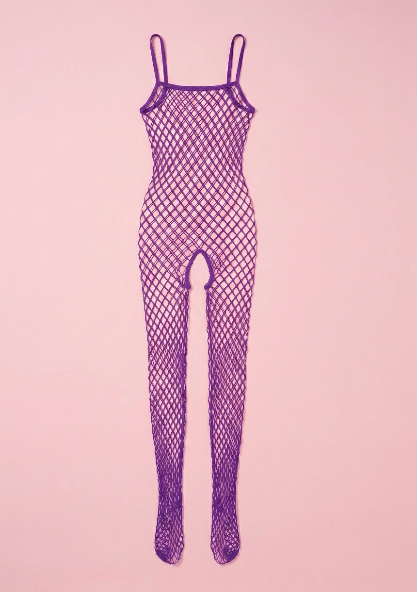 Siateczkowe bodystocking z ramiączkami