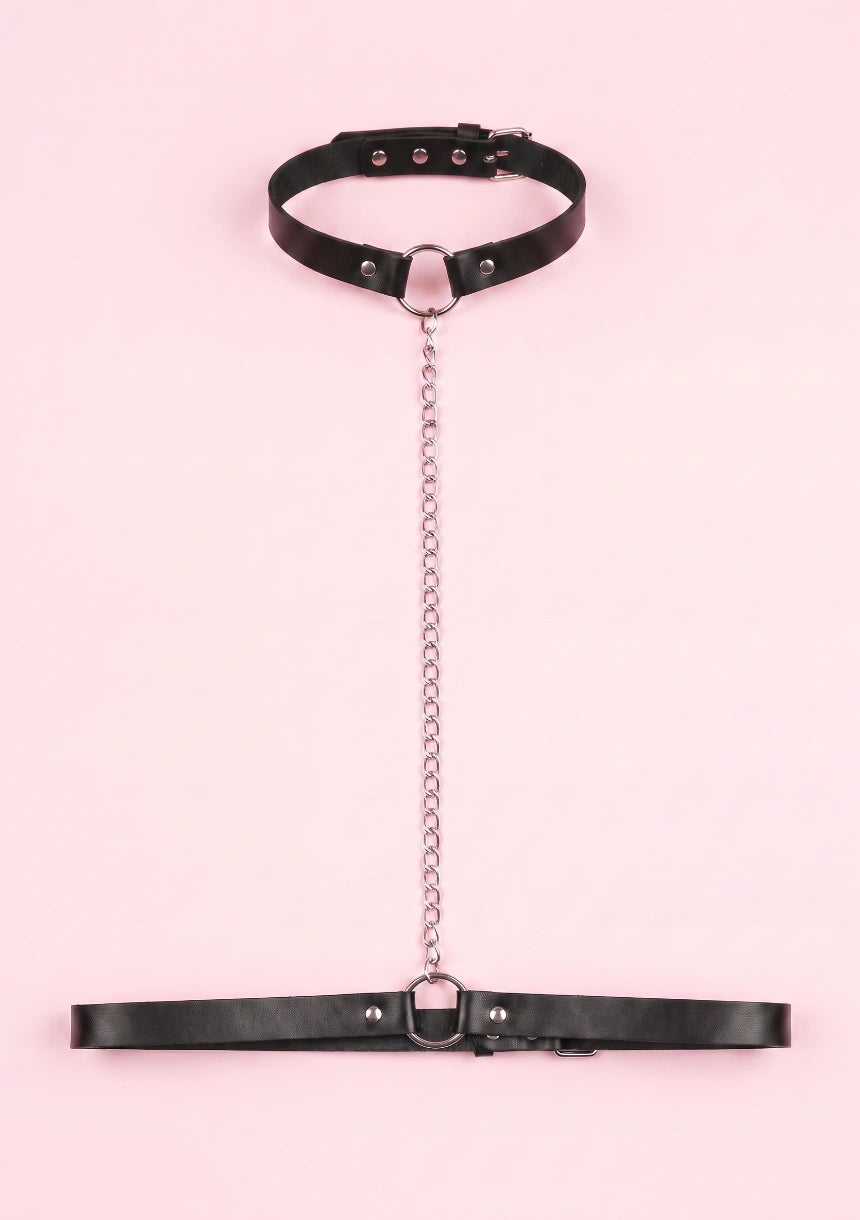 Harness na biust z chokerem