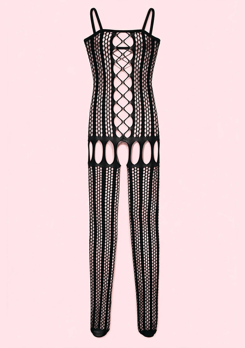 Bodystocking w pionowe pasy