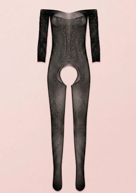 Kabaretkowe bodystocking z cyrkoniami