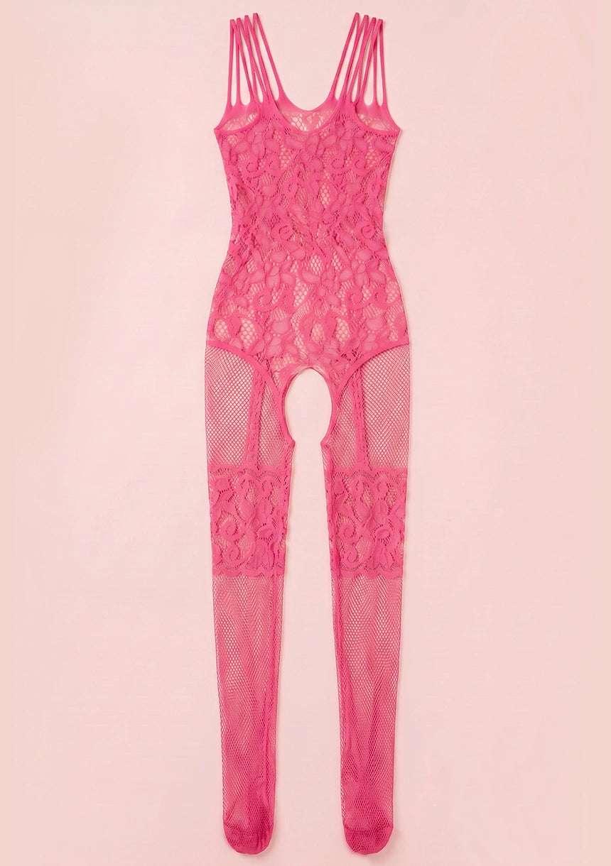 Bodystocking z ozdobnymi ramiączkami