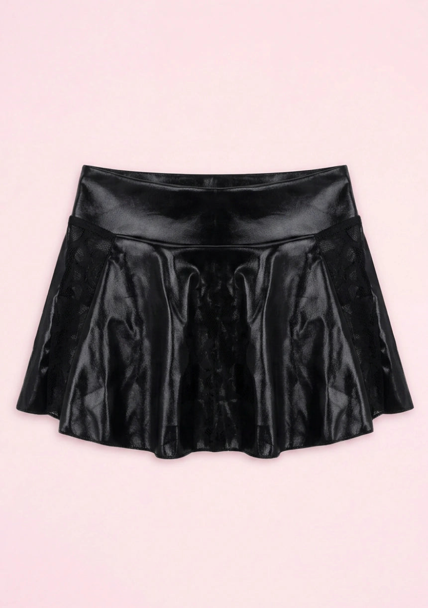 Skórzana mini spódniczka