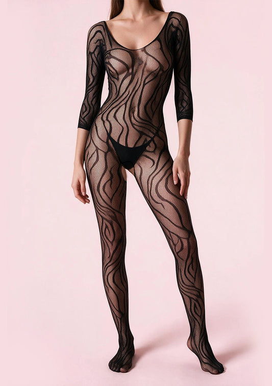 Bodystocking ze wzorem zebry