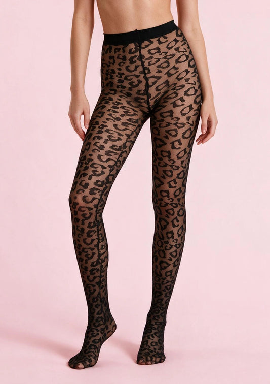 Damskie rajstopy w panterkę