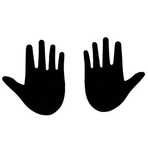 Naklejki na sutki w kształcie dłoni - Czarny / Uniwersalny